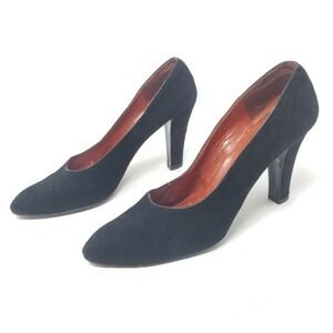 VINTAGE Yves Saint Laurent Black Suede Pumps size 10 AAA